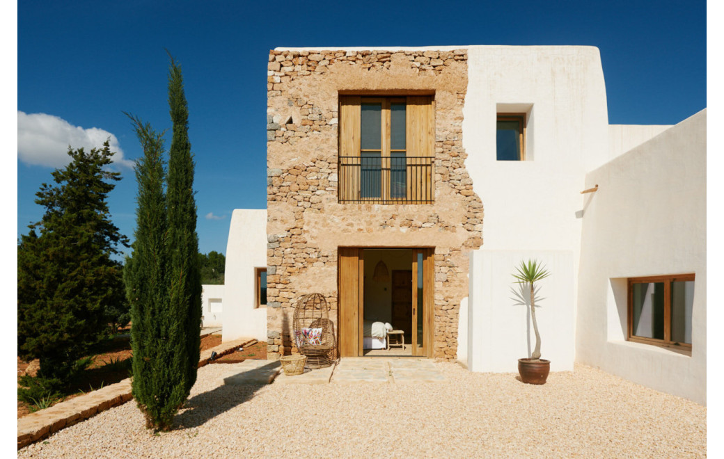 Modern Ibicenco finca with pool, Sacred Geometry design — production location Ibiza