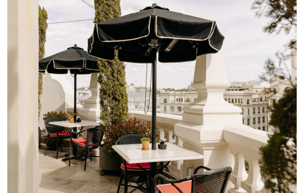 Madrid rooftop and city palace